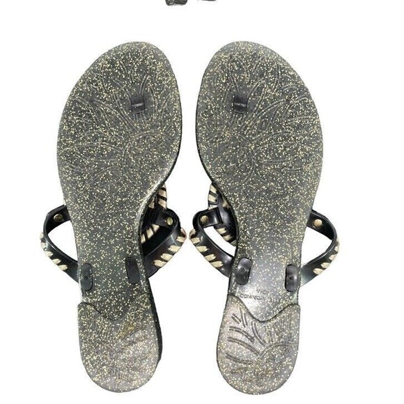 Jack Rogers Georgica Sparkle Glitter Jelly Flip Flops Sandals 7 Black Gold - Picture 7 of 10